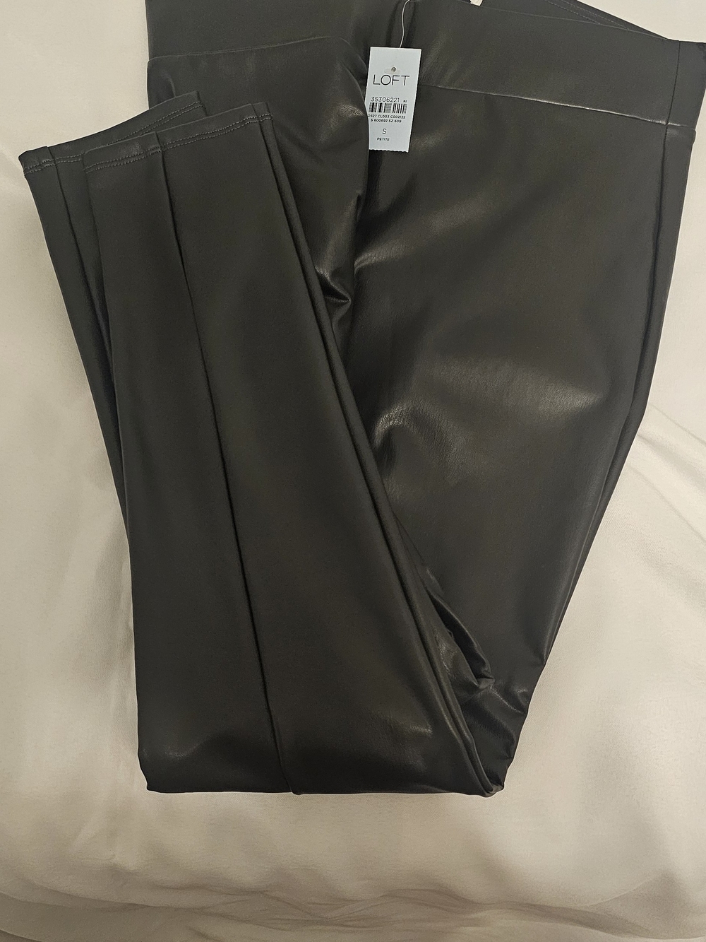 LOFT Faux Leather Pants - Olive Green